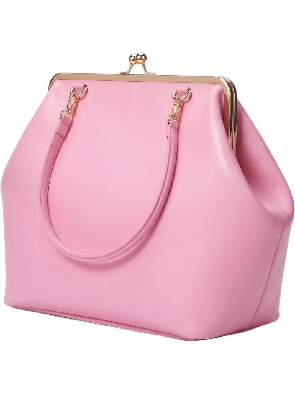 Chic Kiss Lock Tote Handbag | Stylish Underarm Shoulder Bag & Clutch Purse